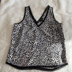 Halogen Black and White Patterned Tank Top